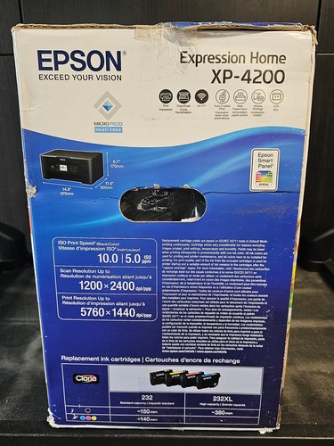 New! Epson Expression Home XP-4200 Wireless Color All-in-One Printer,Scan & Copy - Picture 2 of 4