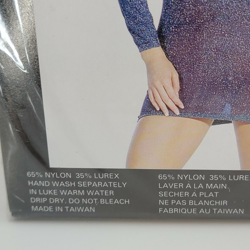 Music Legs Lurex Long Sleeved Mini Body Suit GD30 One Size 5'-5'10'' 100-175lbs - Picture 9 of 23