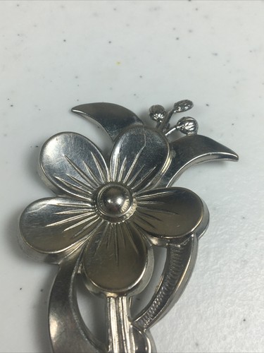 Vintage Silver Plated Brooch Pin Womens Accessories Jewelry 3” - Picture 8 of 9
