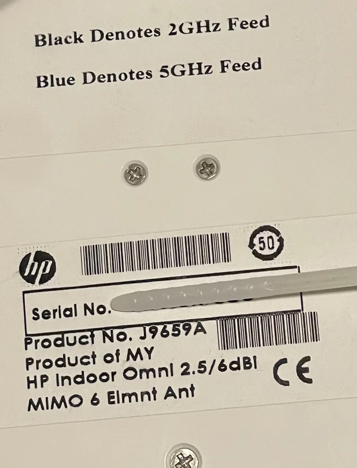 ANTENA INTERIOR OMNIDIRECCIONAL DOBLE BANDA 2.5/6DBI MIMO 6 ELEMENTOS HP J9659A Foto 3 de 3