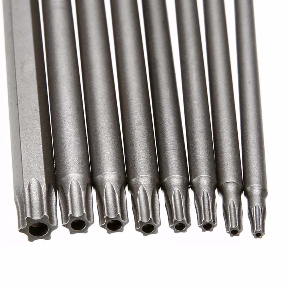 8pcs 1/4" Hex Shank 150mm Long T8-T40 Magnetic Torx Security Screwdriver Bit Set - Image 3 of 4