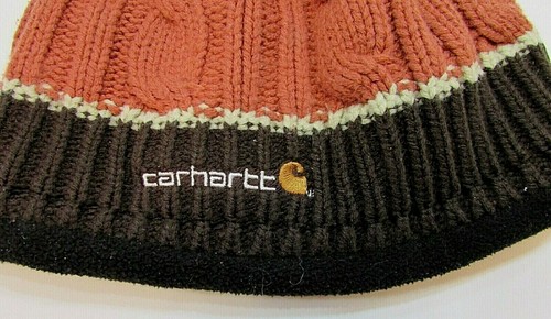 Vintage 1990's Carhartt Girl's Rose Brown Knit Stocking Cap Beanie Hat FREE S/H - Picture 2 of 4
