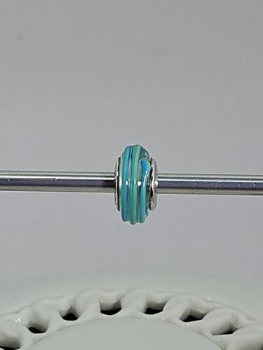 Original Pandora Sterlingsilber Grünes Band Glas Murano Charm #790615