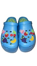 Girls Blue Clogs With Charms