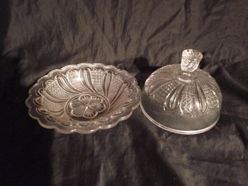 1890 McKEE DORIC FEATHER EAPG DOME COVERED BUTTER DISH - Picture 2 of 3