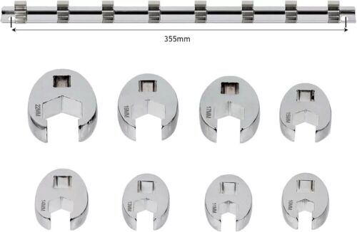 Brand New Laser Crow Foot Crowsfeet Wrench Spanner 8Pc Set 3/8 Drive 10mm - 22mm - Picture 2 of 9