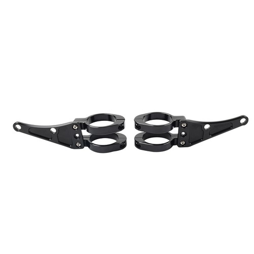 54MM Motorrad Scheinwerfer Halterung Clamp Gabel Rohr Halter Für Harley Schwarz - Picture 3 of 11