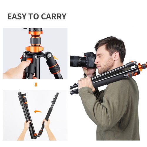 K&F Concept 207cm DSLR Tripod Travel Vlog Tripod Monopod with 360° Ball Head AU - Picture 6 of 10