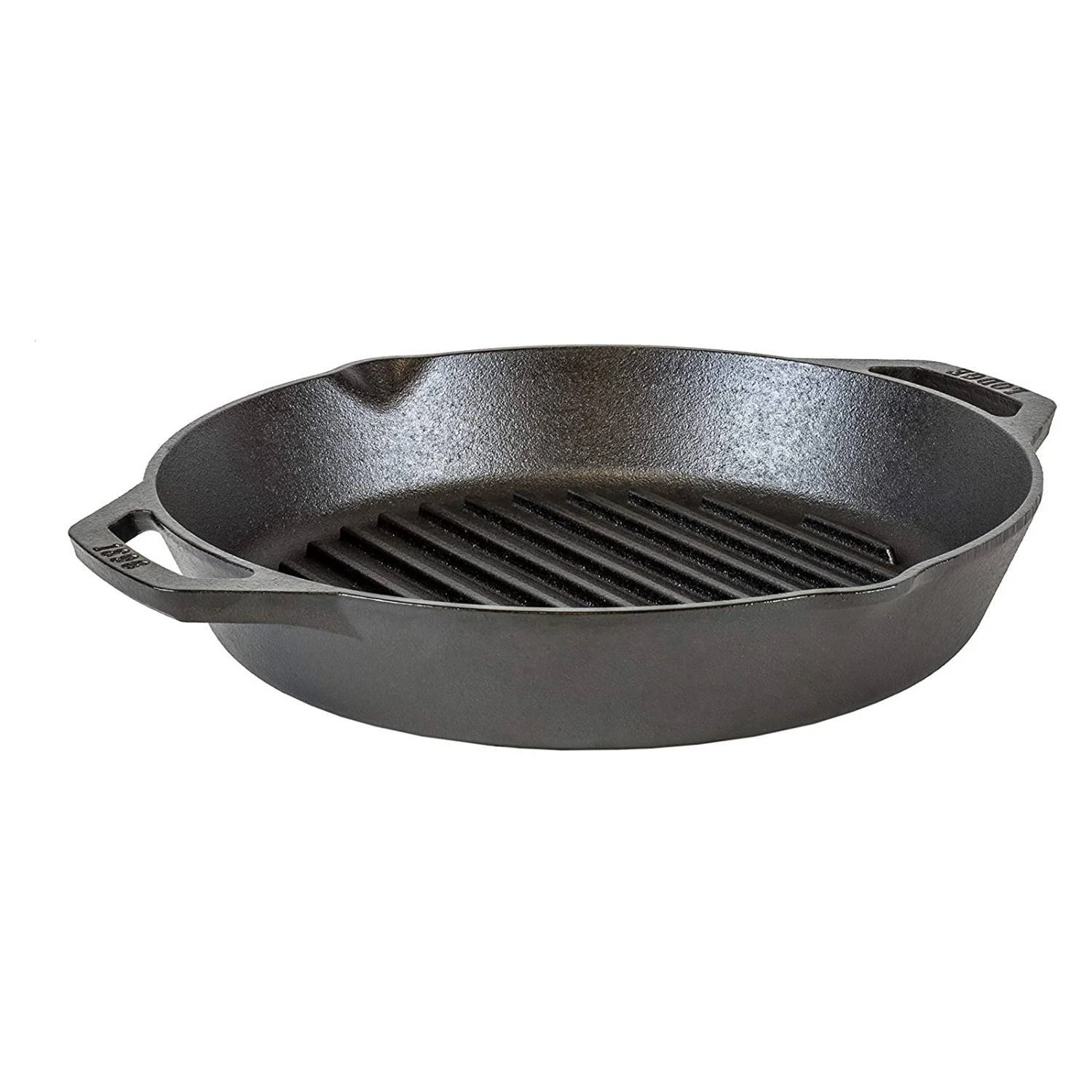 Lodge Cast Iron Grill Pan, Dual Handles, Pre-seasoned and Made in USA, 12 in