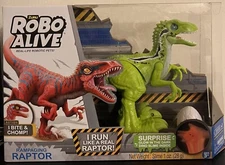 Zuru Robo Alive Rampaging Raptor Dinosaur Slime in Egg Lime Green Glows in Dark