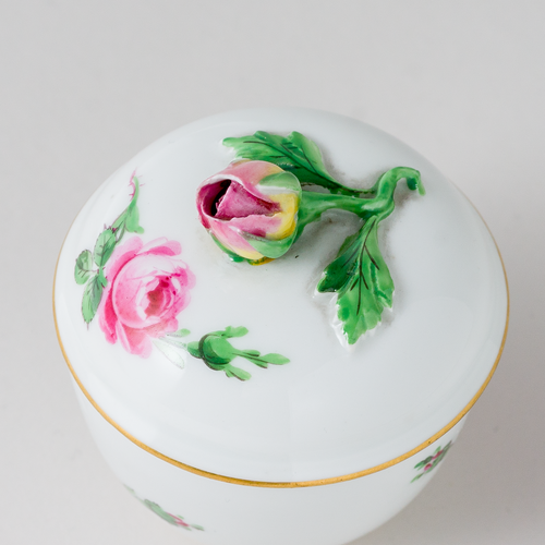 Meissen Miniatur Zuckerdose Rote Rose 1. Wahl Knaufzeit - Bild 7 von 7