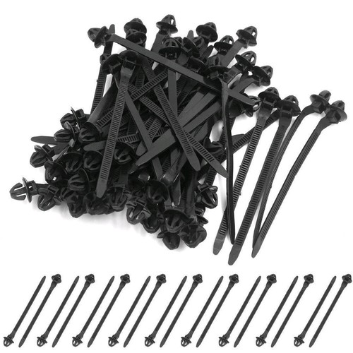50x Automotive Cable Strap Push Mount Wire Tie Retainer Clip Clamp Hook 123mm - Foto 2 di 12