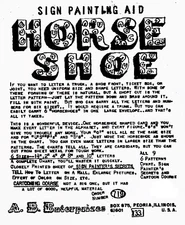 A.K. Brill Carnival Plan — #719 — Horseshoe Sign Painting Aid