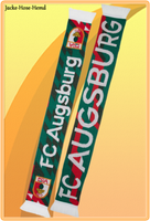 Schal Fanschal Fc Augsburg Wendeschal Logo Rot Weiß GrüN Fca Gr. 17X140Cm Neu