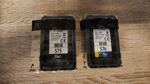 Genuine Canon PG-575 Black + CL-576 Colour Ink Cartridges FREE UK DELIVERY! VAT - Picture 2 of 3
