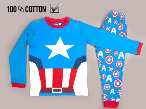 Set Pigiama Marvel Captain America per Ragazzo Età 3-10 Disponibile | Manica Lunga - Foto 5 di 9