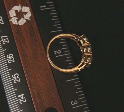 Impresionante Anillo Oro Amarillo 10k Aguamarina y Piedra Blanca. ¡Haz oferta! #388 - Imagen 6 de 6