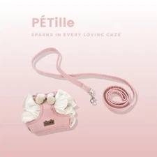 PETille Pink Cherry Harness & Leash-L.  Buy ANY 2 get 20% OFF & Free Shipping