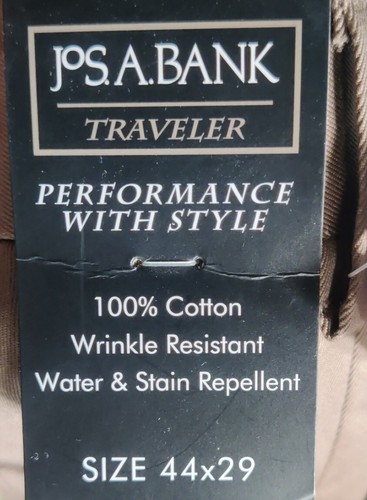 Jos. A. Pantalón de vestir Bank para hombre viajero a medida, talla 44 x 29 marrón algodón - Imagen 5 de 6
