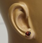 14k rose gold oval red Garnet gemstone stud earrings 1.6g January birthstone — photo 8