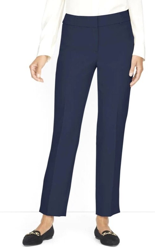 Talbots Heritage  Navy  Stretch Rayon Blend Dress Pants trousers Straight Leg 12