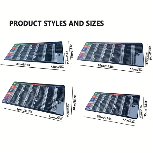 Shortcuts Mouse Pad Excel Word Gaming Desk Keyboard Mousepad With Stitched Edge - Picture 14 of 19