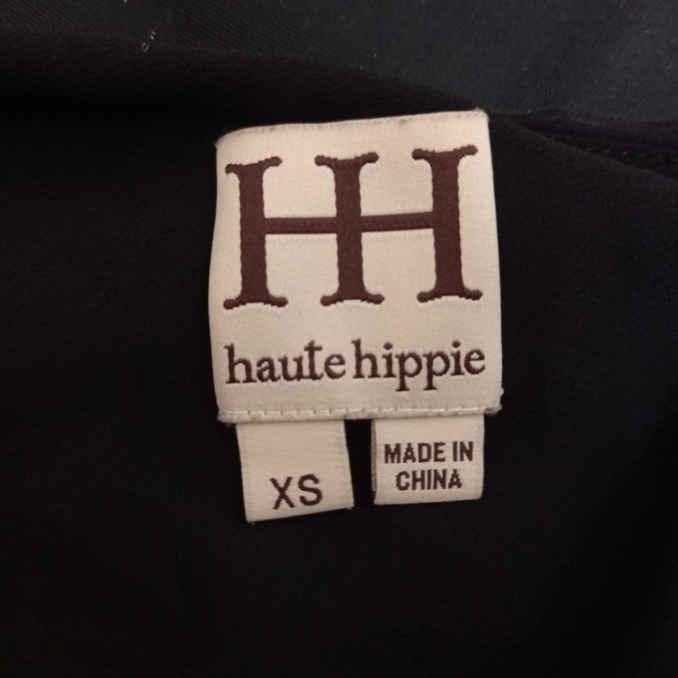 Haute Hippie Women's Dress Black Solid Silk Sleeveless Size XS - Image 3 of 4