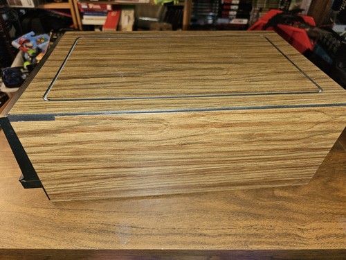 VHS Single Drawer Storage Holds 10 Wood Grain & Black - Picture 2 of 5
