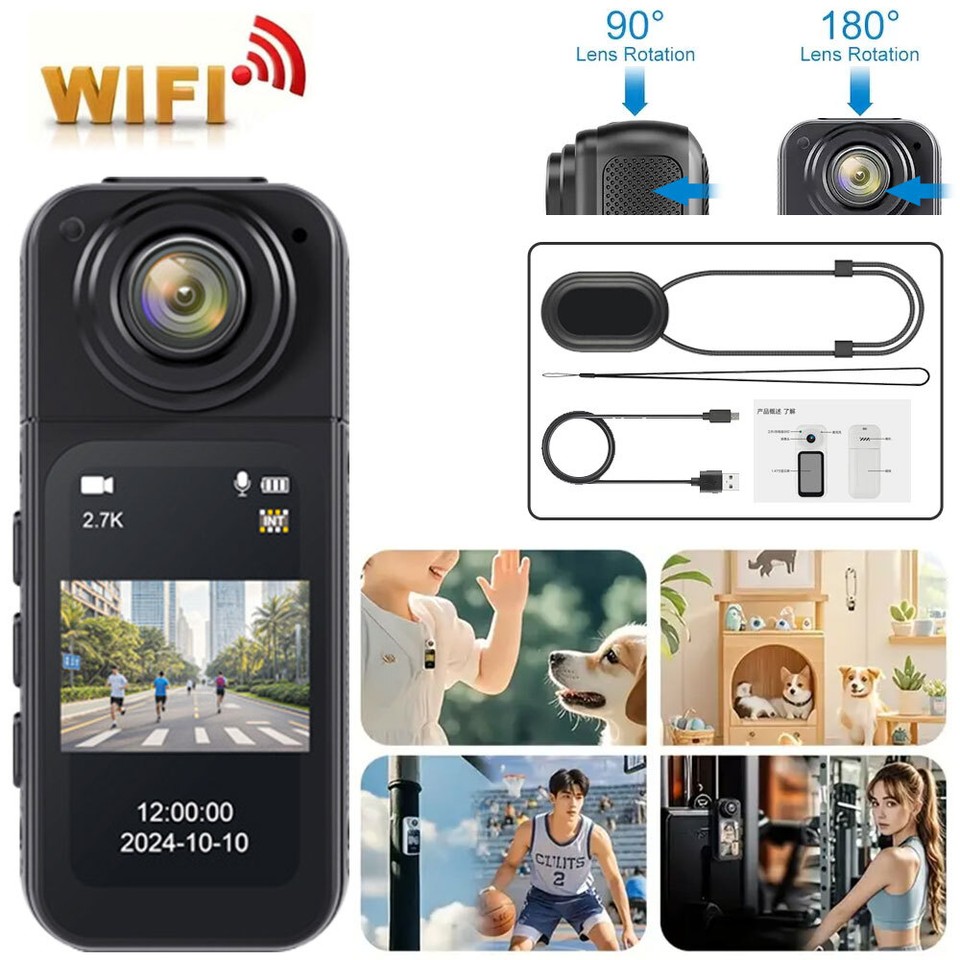 LICAEVEY Wearable Kamera - 2,7K HD Daumenkamera Mit WiFi