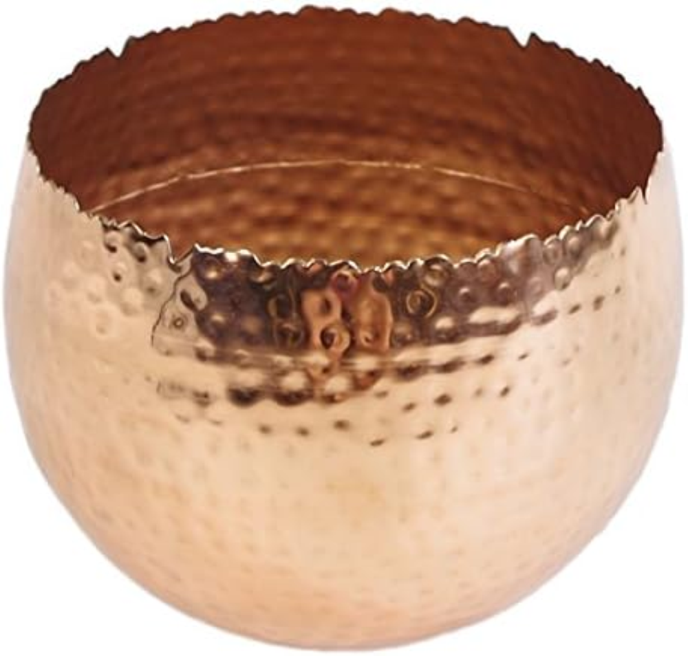 Leaf Metal Planter Curve Fioriera Grande in Metallo martellato con Bordo Curvo,