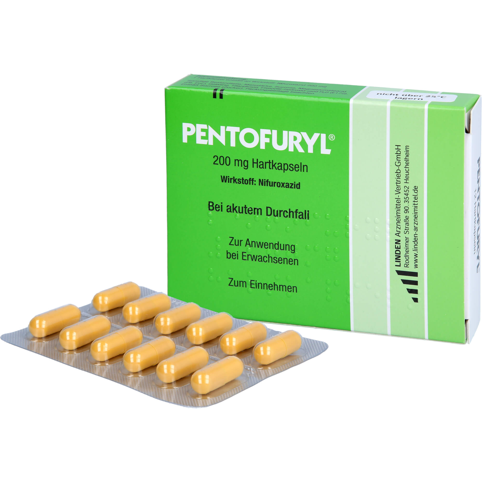 PENTOFURYL 200 mg Kapseln bei akutem Durchfall, 12 St. Kapseln 12587074 ...