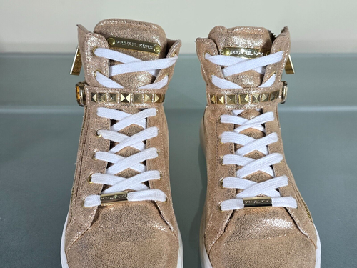 Michael Kors Ivy Rory LT Bronze High-Top Tennis Sport Shoes Womens Size 5 - Picture 7 of 11