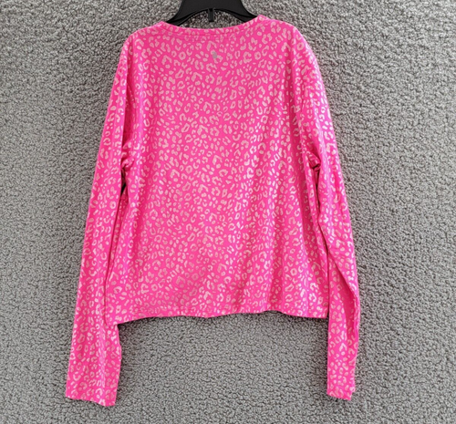 ID Ideology Leopard-Print Twist Long-Sleeve T-Shirt Big Girls XL Molten Pink - Picture 10 of 16