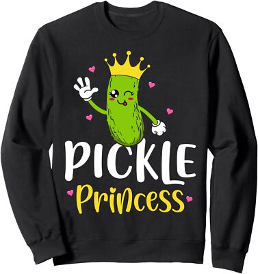 Pickle Princess Funny Pickle Cucumber design Unisex Crewneck Sweatshirt