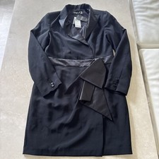 New Ralph Lauren Black Satin Waist Long Sleeve Dress. $245. Size 12.