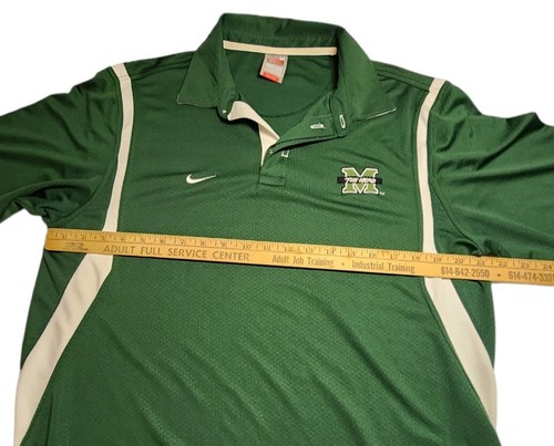 Marshall Thundering Herd Nike Team Polo Men's Green/White. Size Medium - Picture 4 of 9