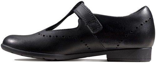 BNIB Clarks Girls SCALA SEEK Black Leather School Shoes - Picture 6 of 7