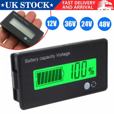 12V Battery Capacity Status LCD Digital Display Indicator Monitor Meter UK STOCK