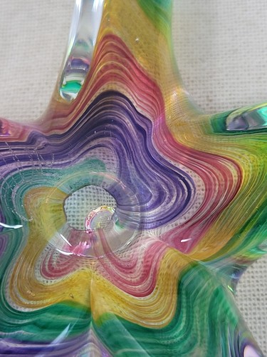 Art Glass Green Yellow Purple Red Starfish Hand Blown Paper Weight... - Picture 8 of 16