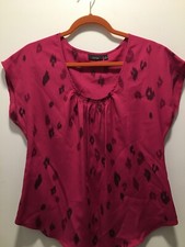Apt 9 Size Small Blouse Pinkish Purple Cheetah LeopardNWT Scoop Neck Crop Sleeve