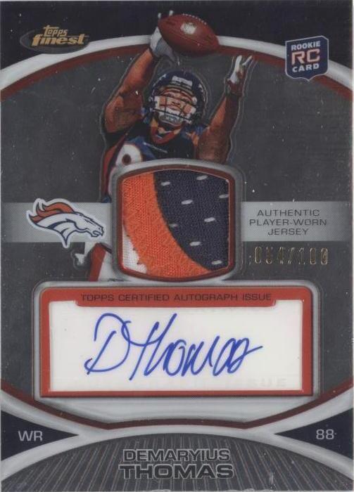 2010 Topps Finest Demaryius Thomas 31 Rookie Patch Autographs /100