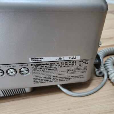 Panasonic CT5513 5 Inch Color TV With Wired Remote Tested June