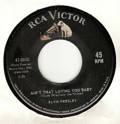 45RPM, ELVIS PRESLEY ' AIN'T THAT LOVING YOU BABY ' VG+ SOL '  ROCK - Picture 1 of 2