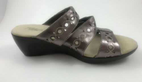 Great Northwest "Selina" Silver / Purple Womens 8-1/2 Wedge Heel Sandals  - Picture 5 of 11