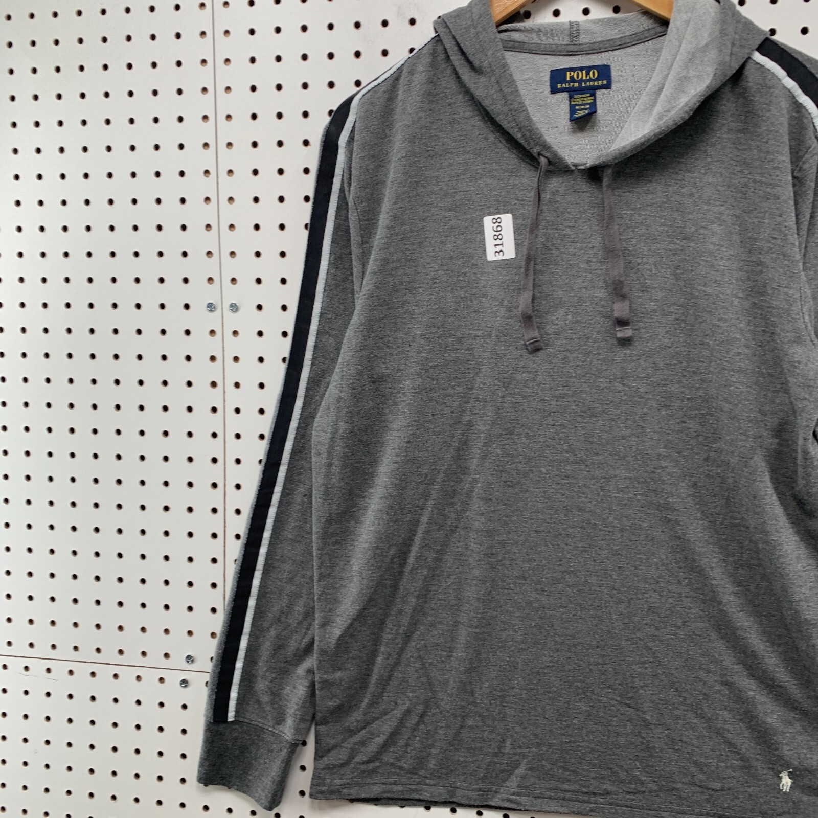 Polo Ralph Lauren Felpa con Cappuccio Grigia Uomo M Bianco Pony 21x27