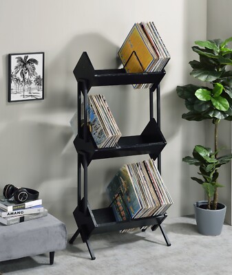 Musiea 3 Tier Vinyl Record Holder, LP Storage Shelf, Record