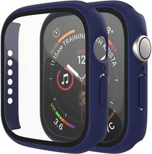 For Apple Watch Series 7 45mm Full Cover Tempered Glass Screen Protector Case