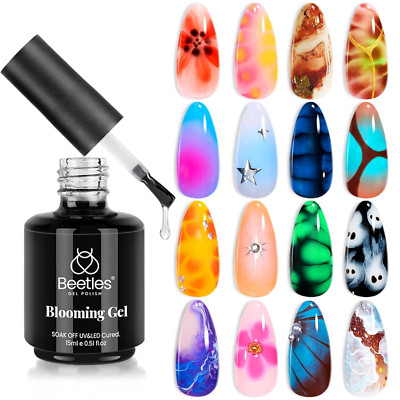Beetles Nail Blooming Gel 15Ml Clear Uv Led Blossom Gel Polish for Spreading 
