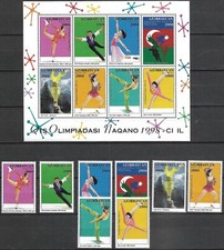 AZERBAIJAN - 1998 MNH "Winter Olympics" Souvenir Sheet & Set Of 8 Stamps !!