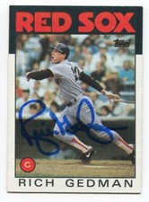 1986 Topps Rich Gedman Signed Card Baseball MLB Autographed AUTO #375